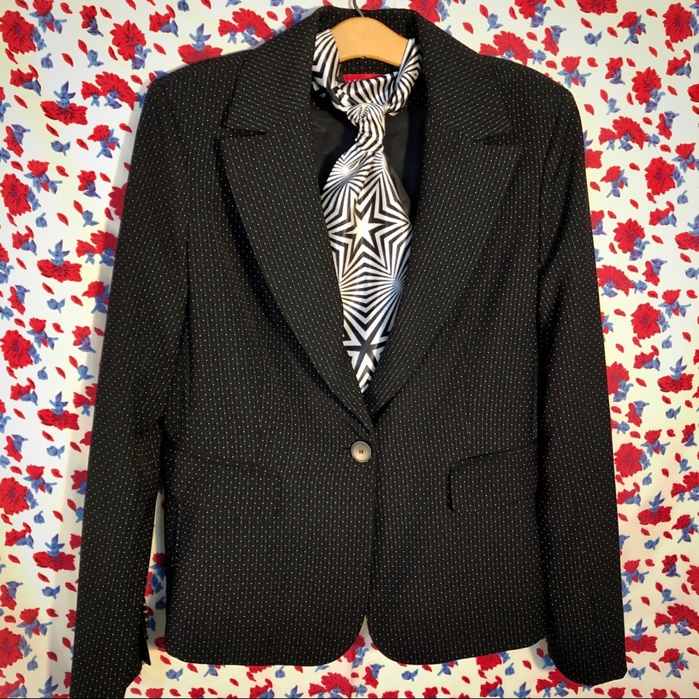 Anne Klein Blazer / Black with White Dots